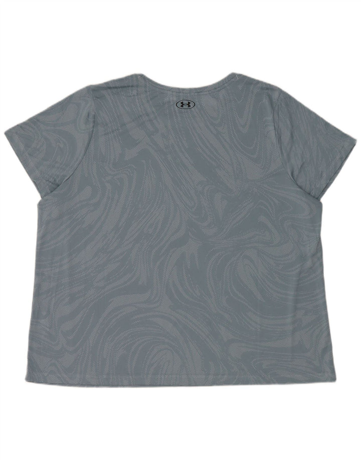 Under Armour Damen T-Shirt Top 2XL Blau Geometrisch Polyester