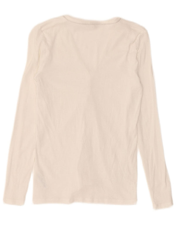Massimo Dutti Damen Cardigan Top UK 8 Small Weiße Baumwolle
