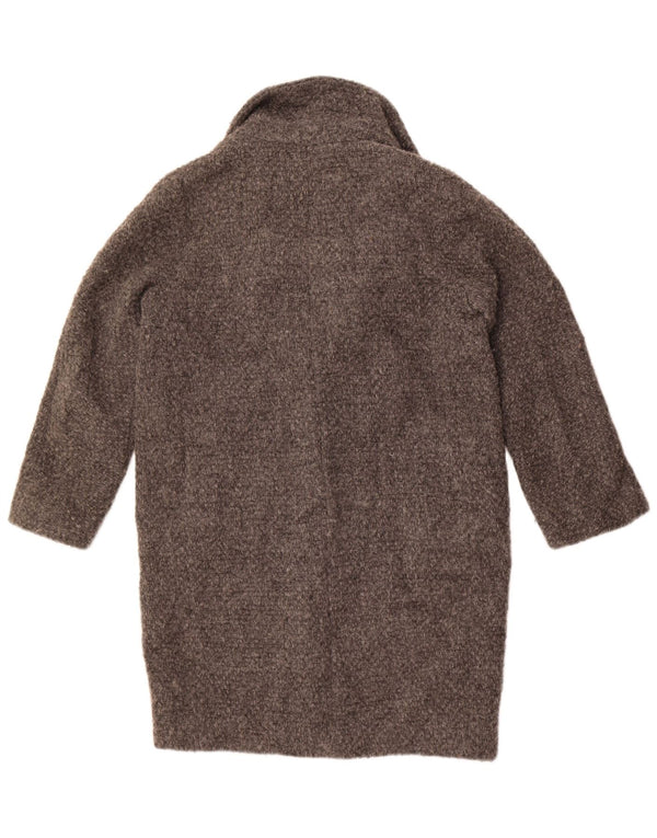 Massimo Dutti Damen Übergroßer Mantel UK 10 Small Graue Wolle