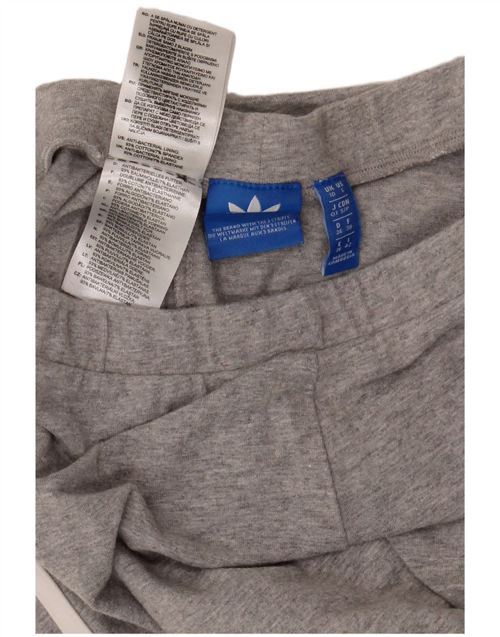 Adidas Damen Leggings UK 10 Small Graue Baumwolle