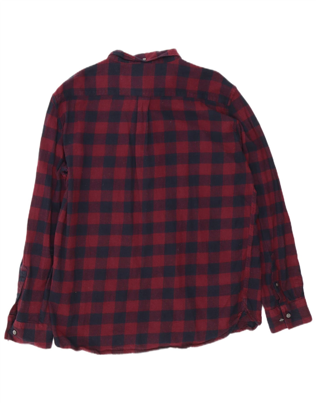 French Connection Herren-Flanellhemd, 2XL, Burgunderrot, Gingham-Baumwolle