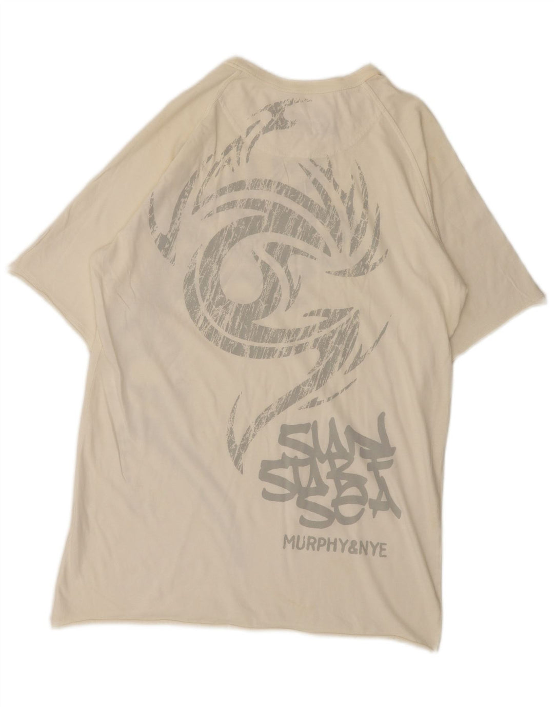 Murphy & Nye Herren Grafik-T-Shirt-Oberteil Mittelweiß