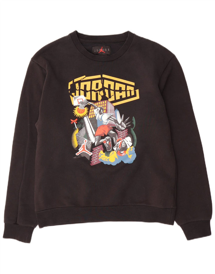 Jordan Herren-Sweatshirt mit Grafik, Größe S, schwarze Baumwolle