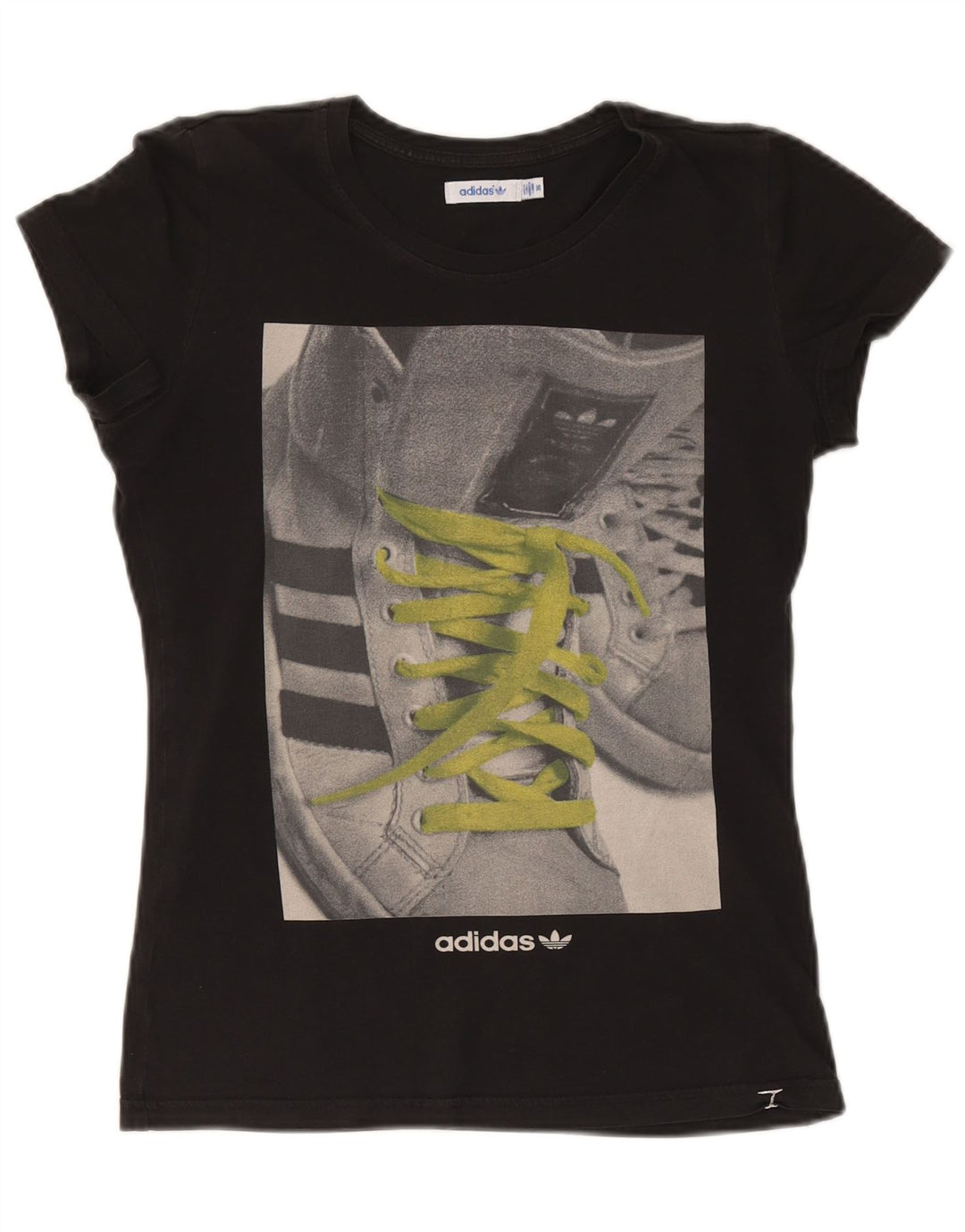 Adidas Damen Grafik T-Shirt Top EU 36 Small Schwarz