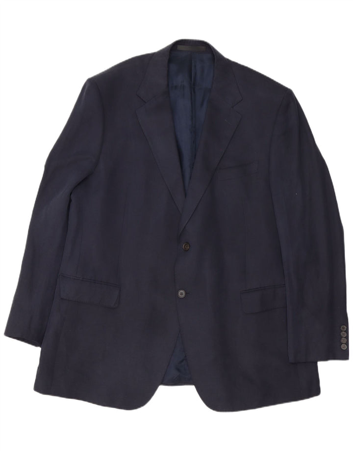 Marks & Spencer Herren-Blazer mit 2 Knöpfen, UK 46, XL, Marineblau, Seide