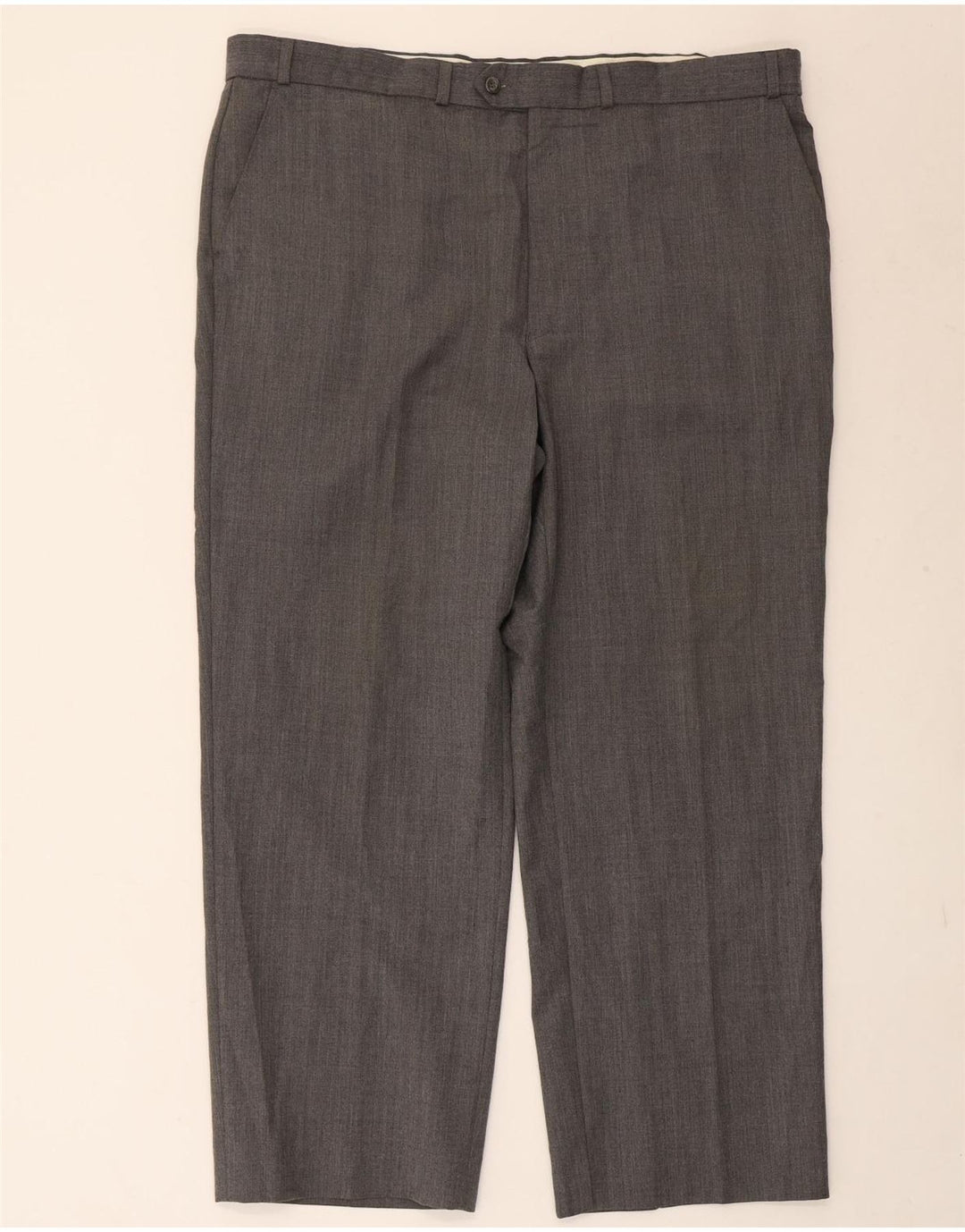 Gerade Herren-Anzughose von Marks & Spencer, W42, L29, grau gestreift, Polyester
