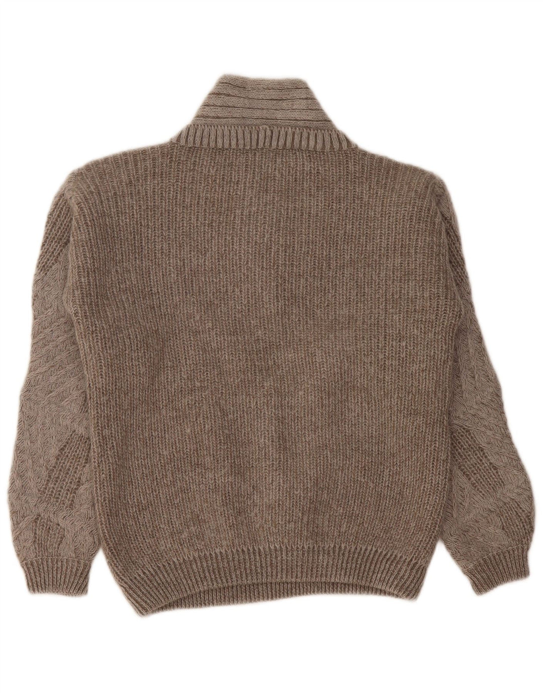 Vintage Damen V-Ausschnitt Pullover Pullover UK 14 Mittelgrau Geometrisch