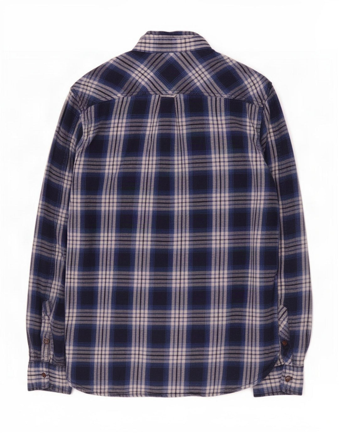 Superdry Herren-Flanellhemd mit Karomuster, normaler Passform, Mittelblau kariert
