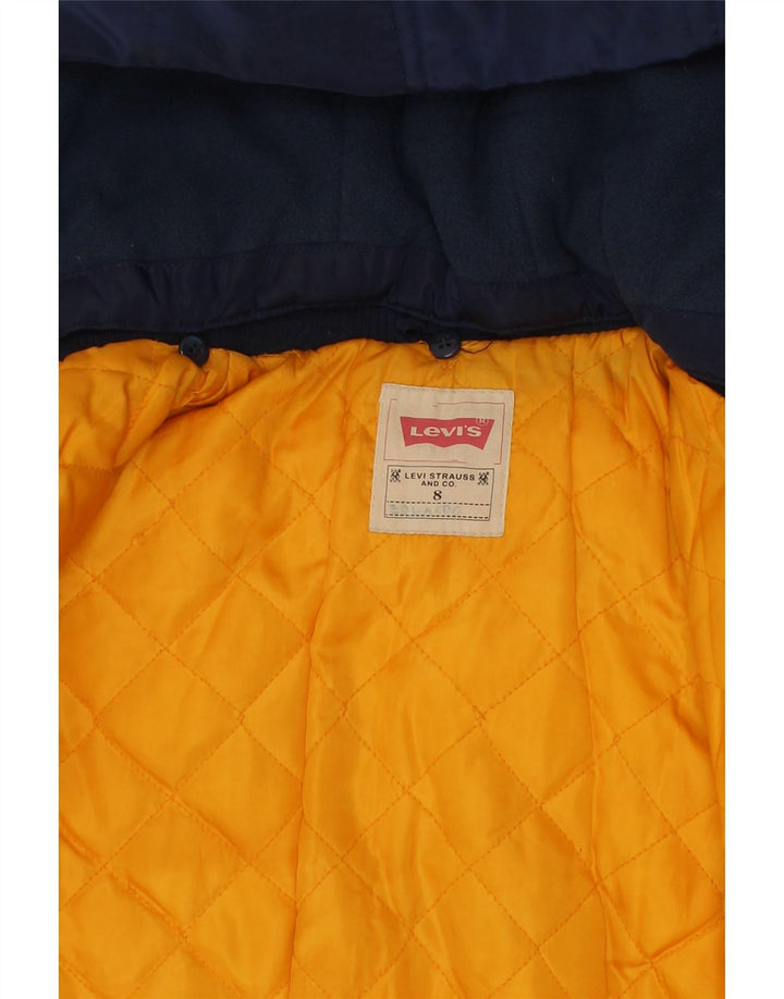 Levi's Jungen wattierte Jacke mit grafischer Kapuze, 7–8 Jahre, marineblaues Polyester