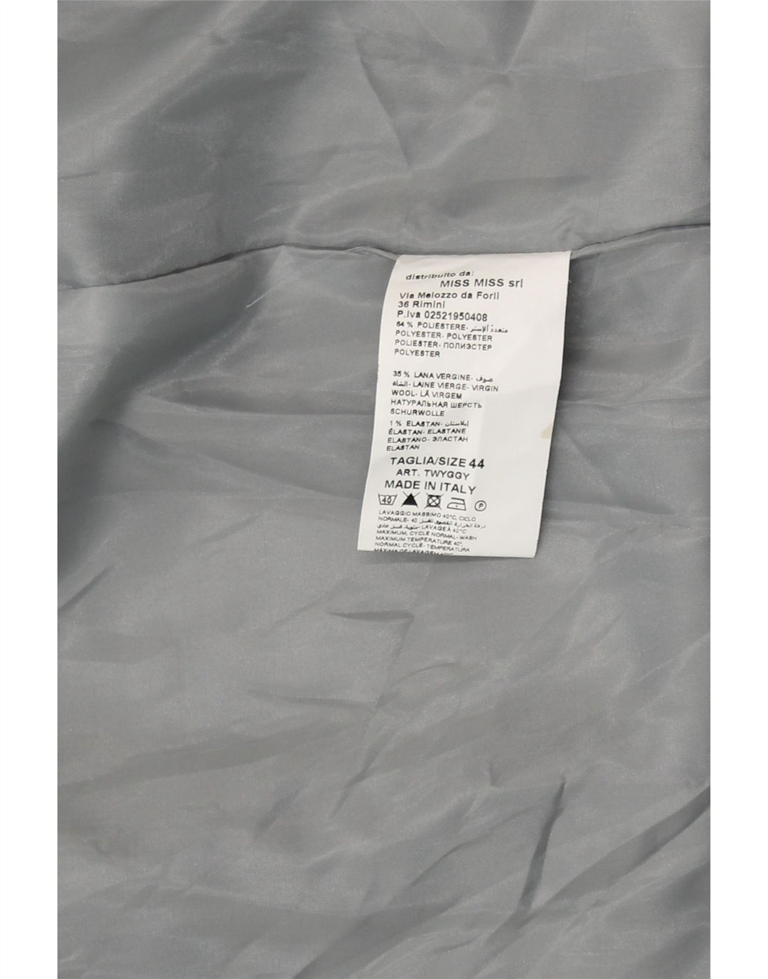 VINTAGE Womens Double Breasted Coat IT 44 Medium Grey Polyester Vintage Vintage and Second-Hand Vintage from Messina Hembry 