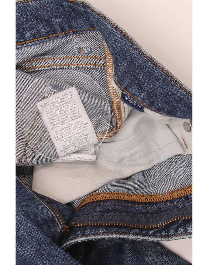 Gant Herren Straight Jeans W38 L32 Blaue Baumwolle