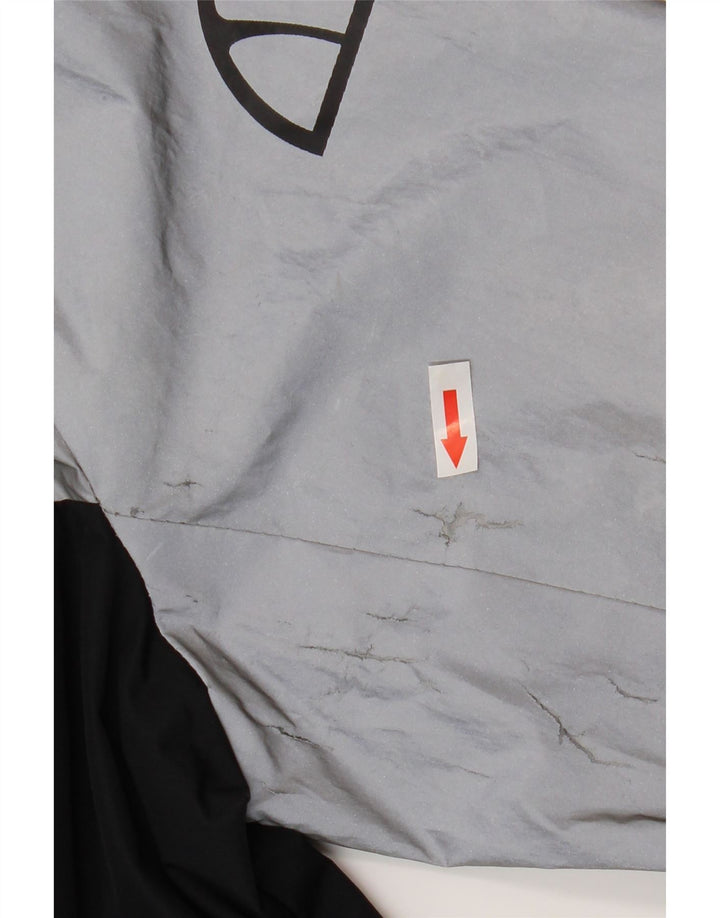 Ellesse Herren-Regenjacke mit grafischer Kapuze, UK 40, Größe L, Schwarz, Farbblock