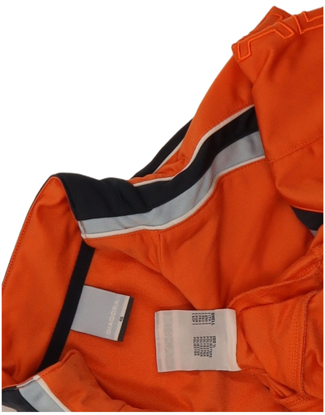 Diadora Jungen-Trainingsanzug-Top-Jacke, 12–13 Jahre, orangefarbenes Colourblock-Polyester
