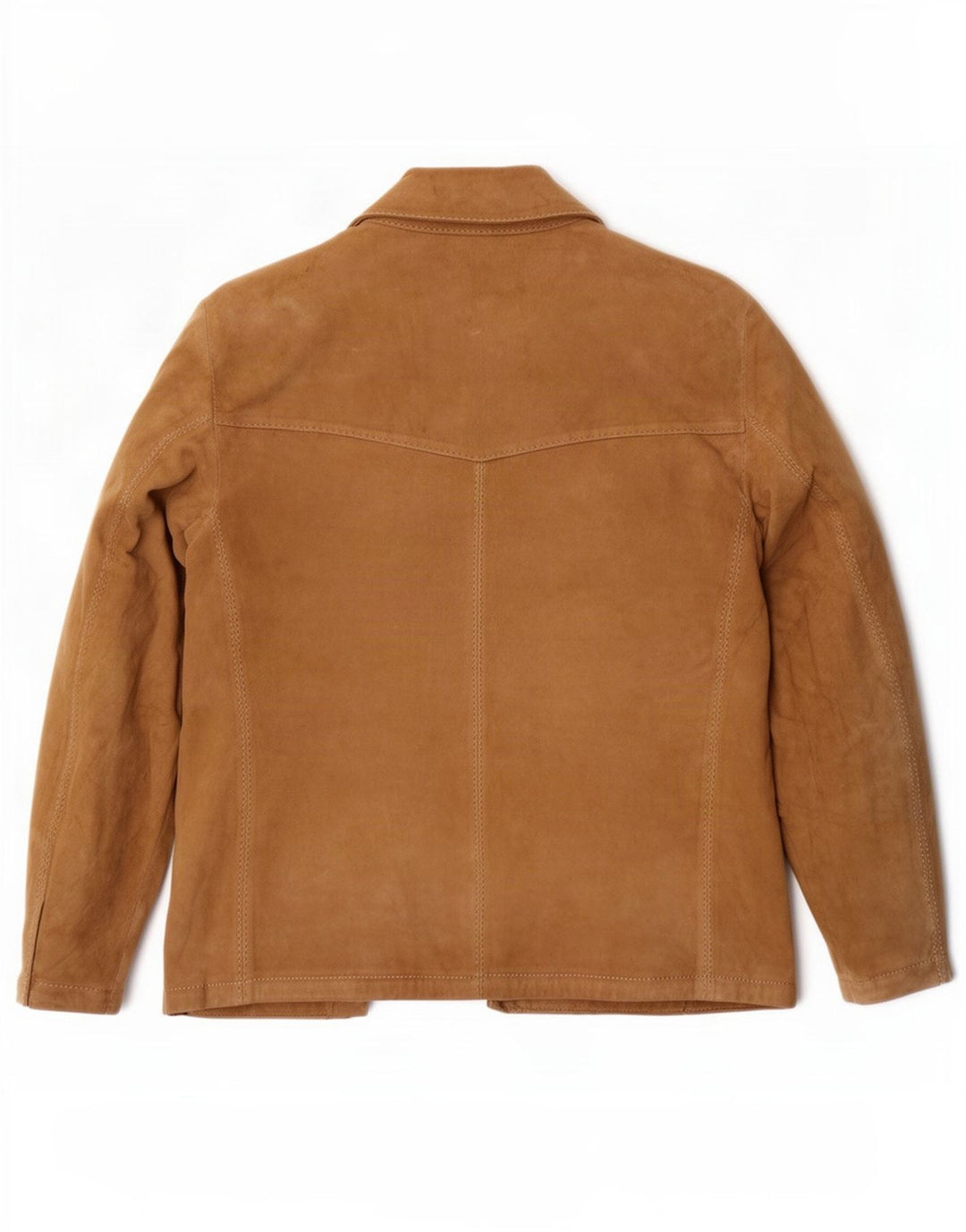 Vintage Damen 3-Knopf-Wildleder-Blazerjacke UK 14 Large Beige