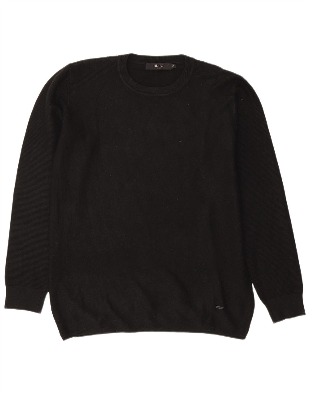 Liu Jo Herren-Pullover mit Rundhalsausschnitt, XL, schwarze Viskose