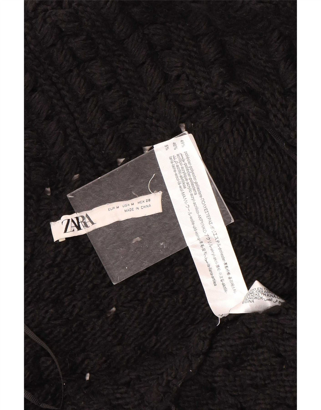 Zara Damen-Strickjacke, übergroß, lang geschnitten, offen, Gr. 14, mittelschwarz