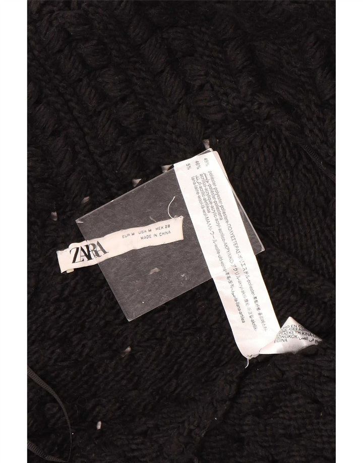 Zara Damen-Strickjacke, übergroß, lang geschnitten, offen, Gr. 14, mittelschwarz