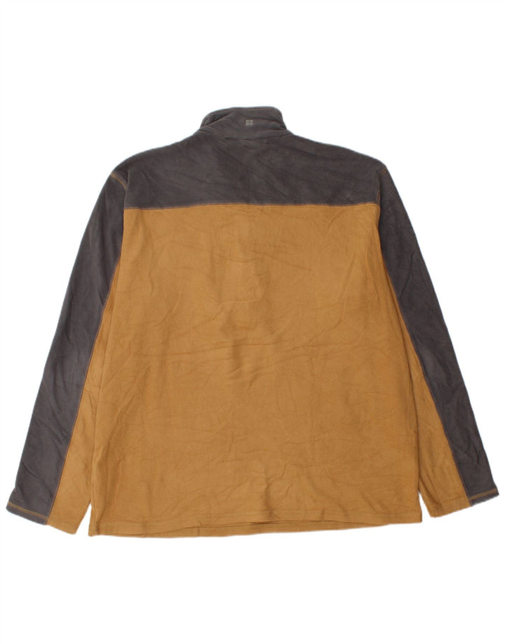 Mountain Warehouse Herren-Fleecepullover mit Reißverschluss am Kragen, Größe L, Orange, Farbblock