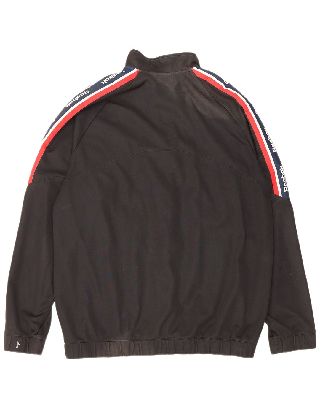 Reebok Herren-Trainingsanzug mit grafischem Oberteil, groß, schwarze Farbblock-Baumwolle