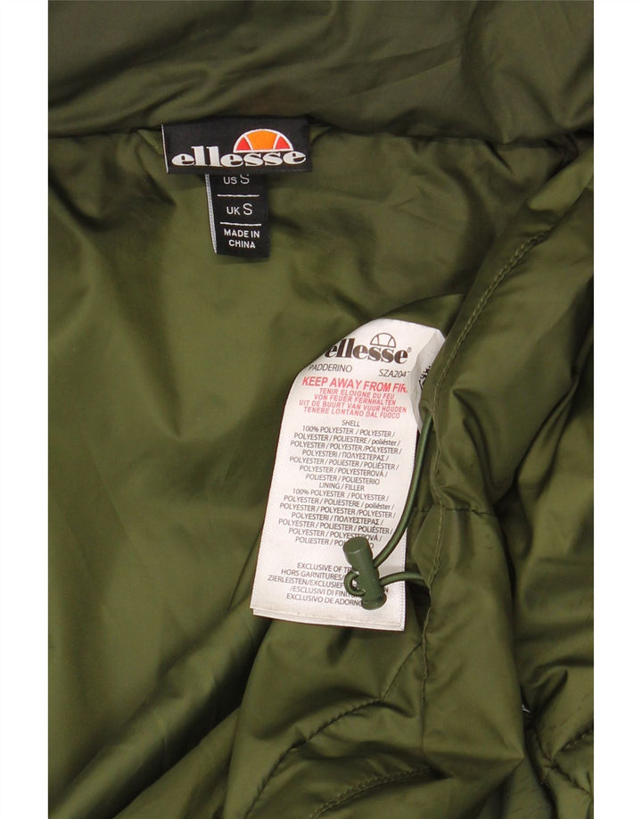 ELLESSE Wattierte Herrenjacke mit Kapuze, UK 36, Größe S, Grün, Polyester