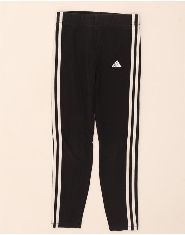 Adidas Mädchen-Leggings, 11–12 Jahre, schwarze Baumwolle