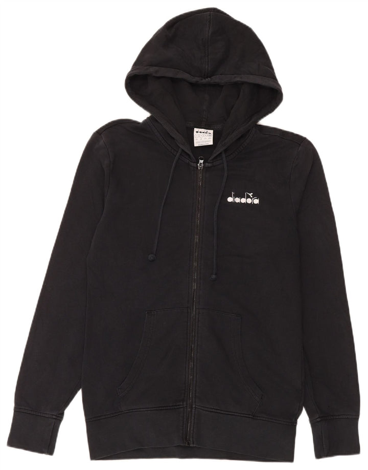 Diadora Herren-Kapuzenpullover mit Reißverschluss, Größe S, Schwarz