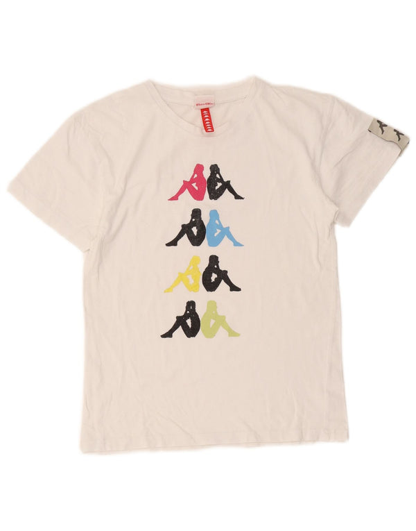 Kappa Mädchen T-Shirt mit Grafik, 7–8 Jahre, Weiß
