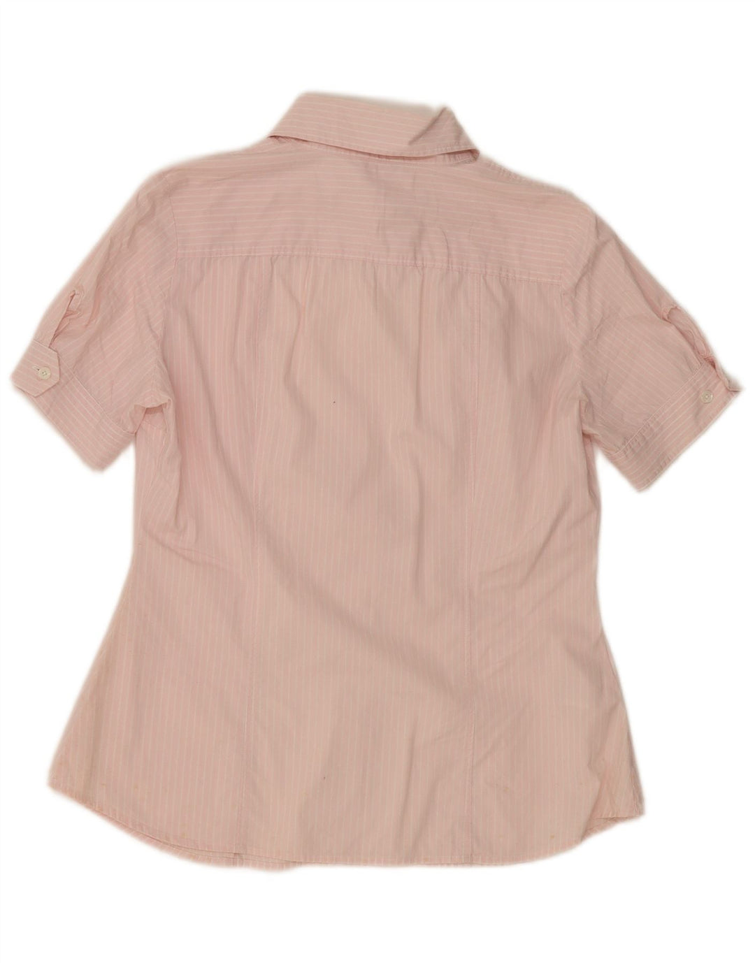BENETTON Damen Kurzarmhemd UK 16 Large Rosa Nadelstreifen