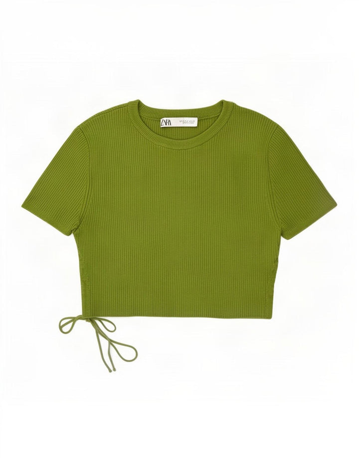 Zara Damen Crop Top UK 12 Mittelgrün