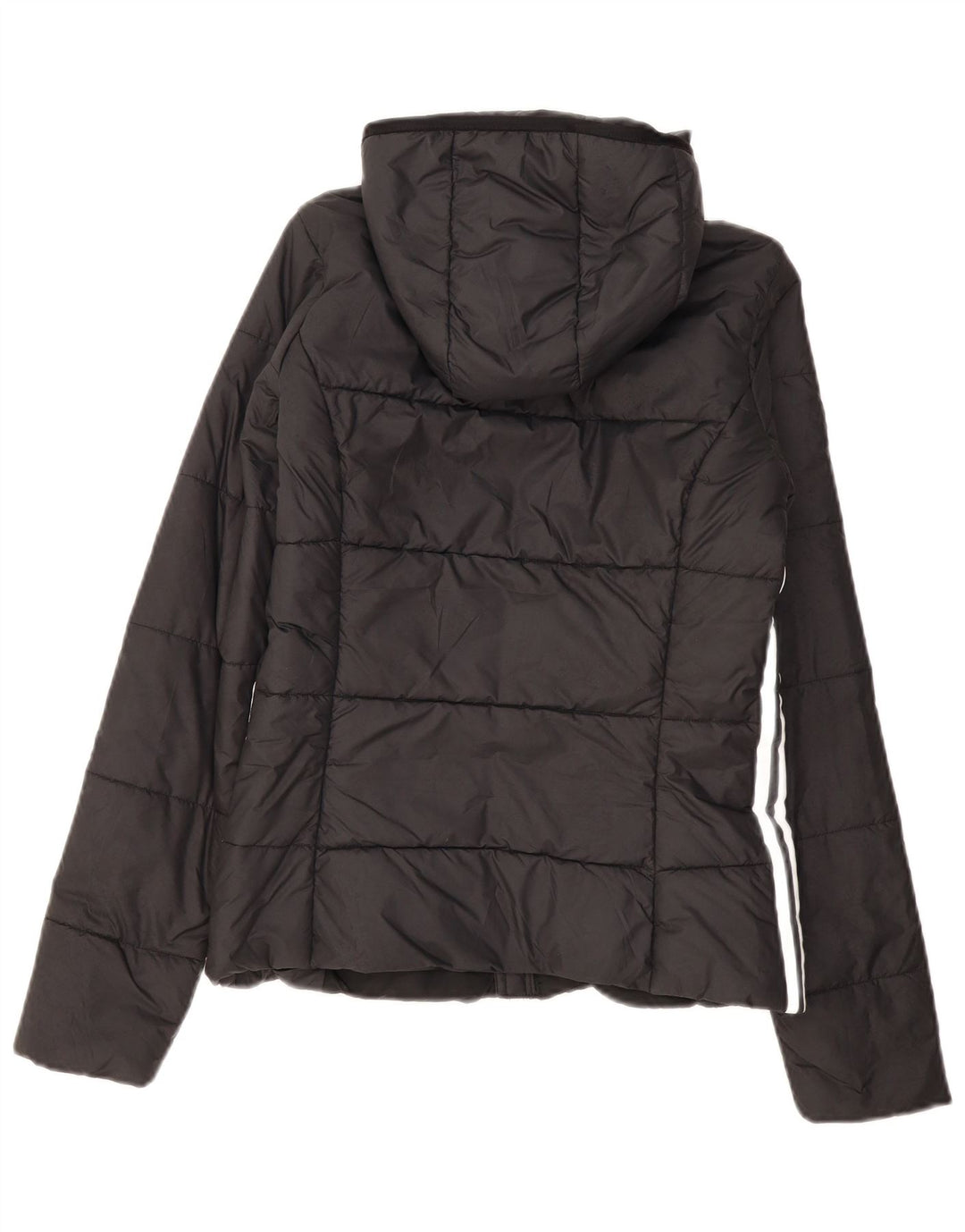 Adidas Damen-Jacke mit Kapuze, gepolstert, UK 8, Größe S, Schwarz, Polyester