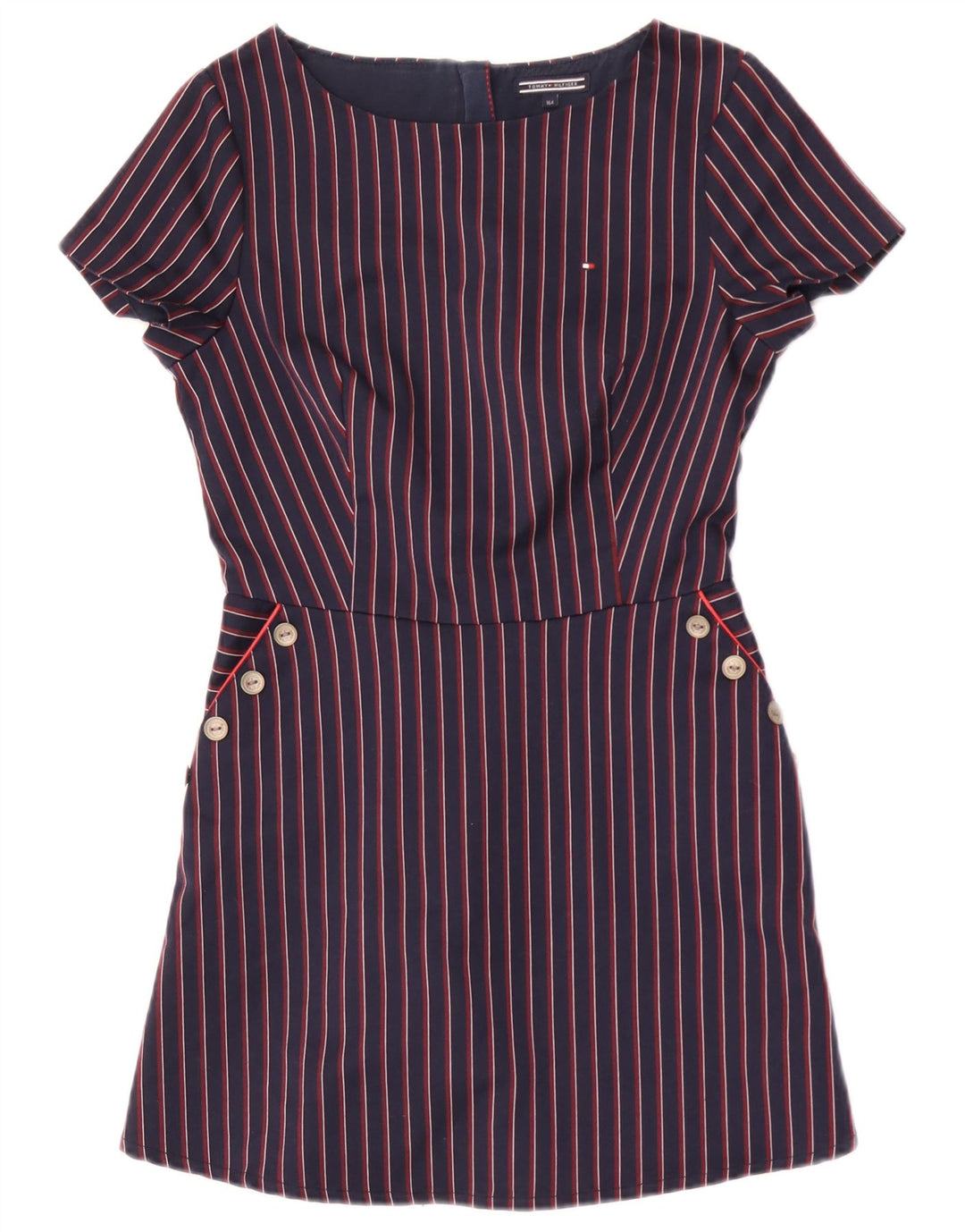 Tommy Hilfiger Basic-Kleid für Mädchen, 14–15 Jahre, Marineblau gestreift