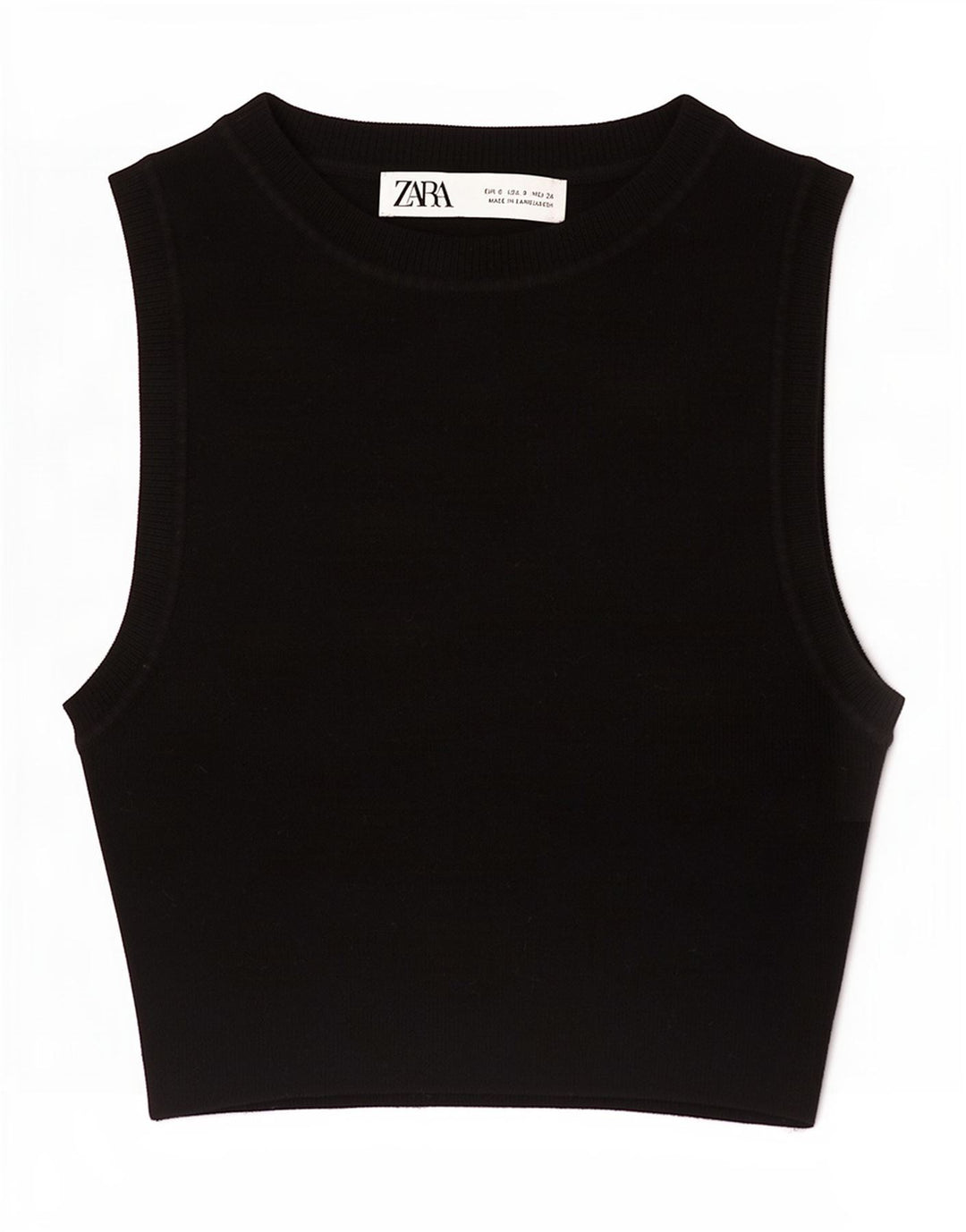Zara Damen Crop Vest Top UK 8 Small Schwarz