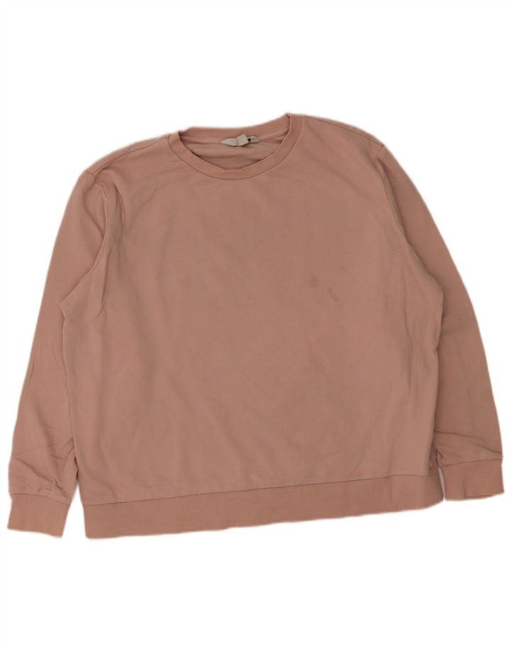 Marks & Spencer übergroßer Damen-Sweatshirt-Pullover, Gr. 16, Größe L, Rosa, Baumwolle