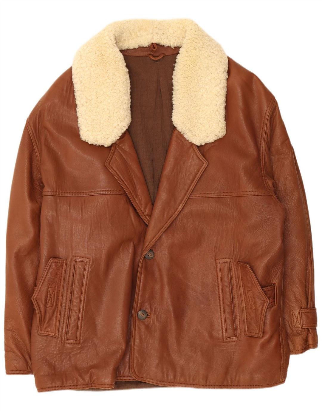 Vintage Herren Lederjacke UK 40 Large Braun Colourblock