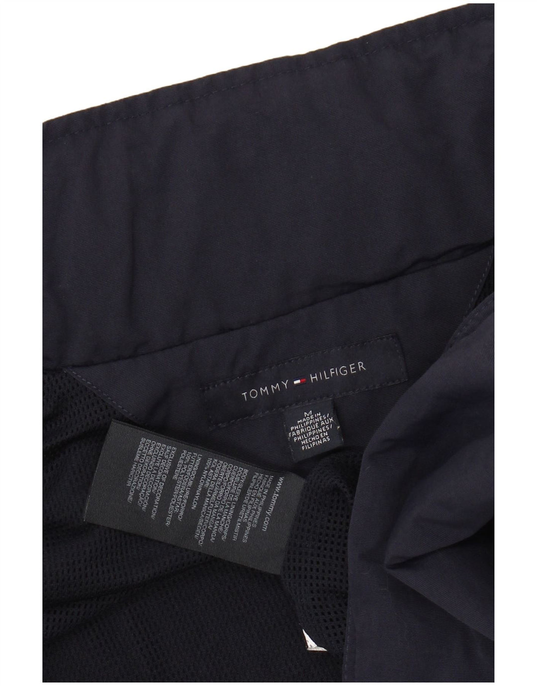 TOMMY HILFIGER Herren-Bomberjacke mit Kapuze, UK 38, mittelmarineblaues Nylon