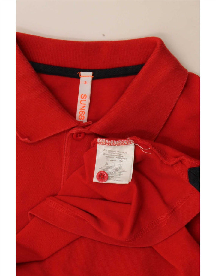 Sun68 Herren-Poloshirt, klein, rote Baumwolle