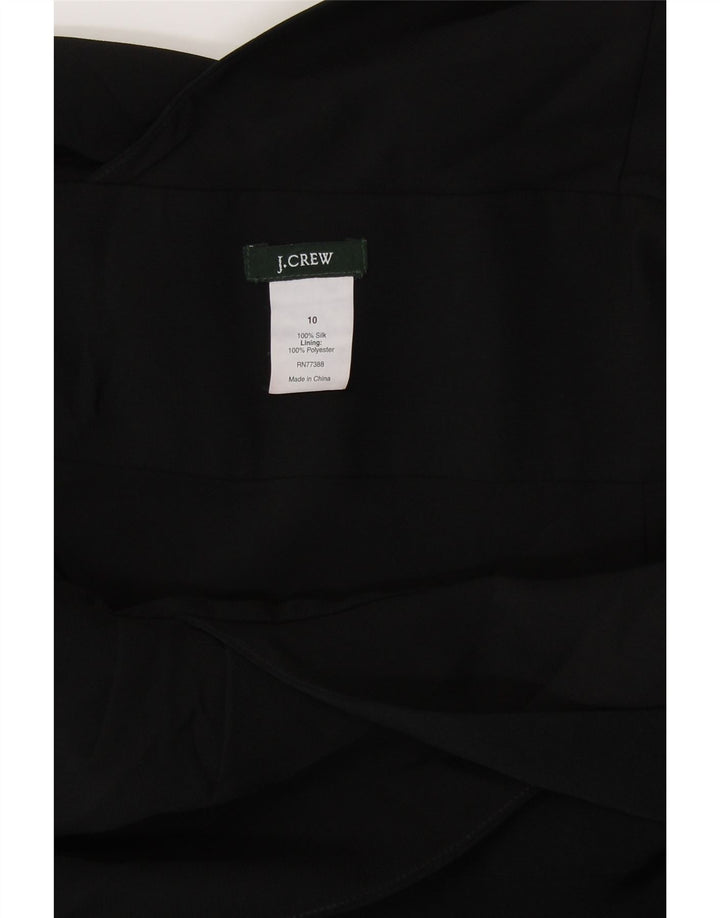 J. Crew Damen Ärmelloses A-Linien-Kleid US 10 Large Schwarze Seide