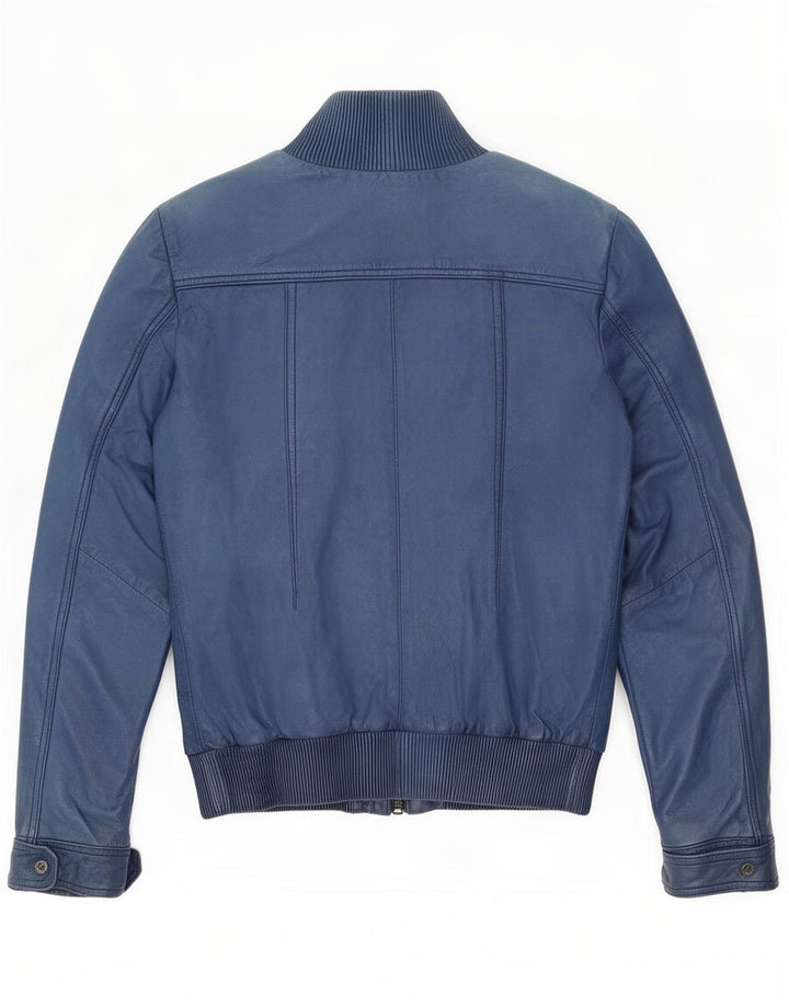 Bomboogie Damen Lederjacke UK 12 Mittelblau
