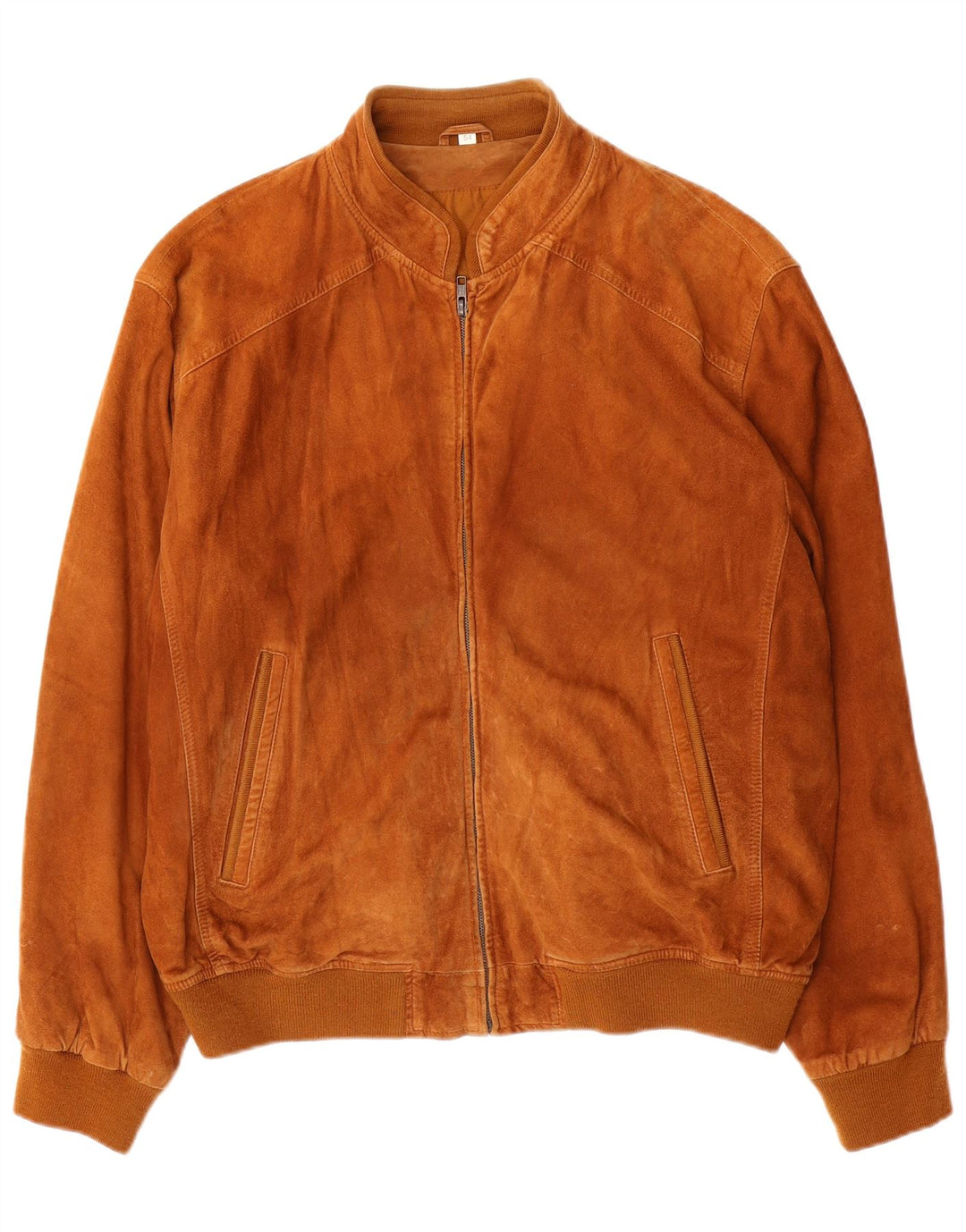 VINTAGE Herren Wildleder Bomberjacke IT 54 2XL Beige Leder