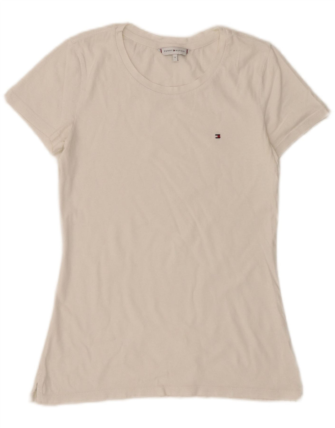 Tommy Hilfiger Damen T-Shirt Top UK 8 Small Weiß