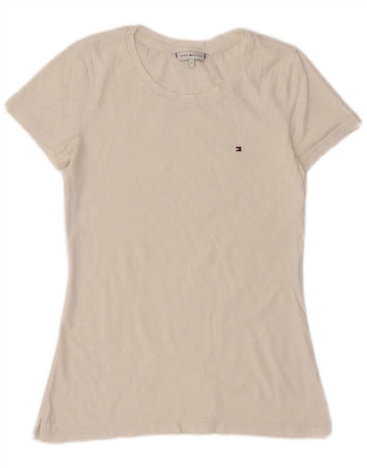Tommy Hilfiger Damen T-Shirt Top UK 8 Small Weiß