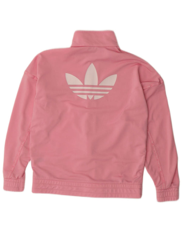 Adidas Mädchen-Trainingsanzugoberteil mit Grafik, 11–12 Jahre, rosa, Polyester