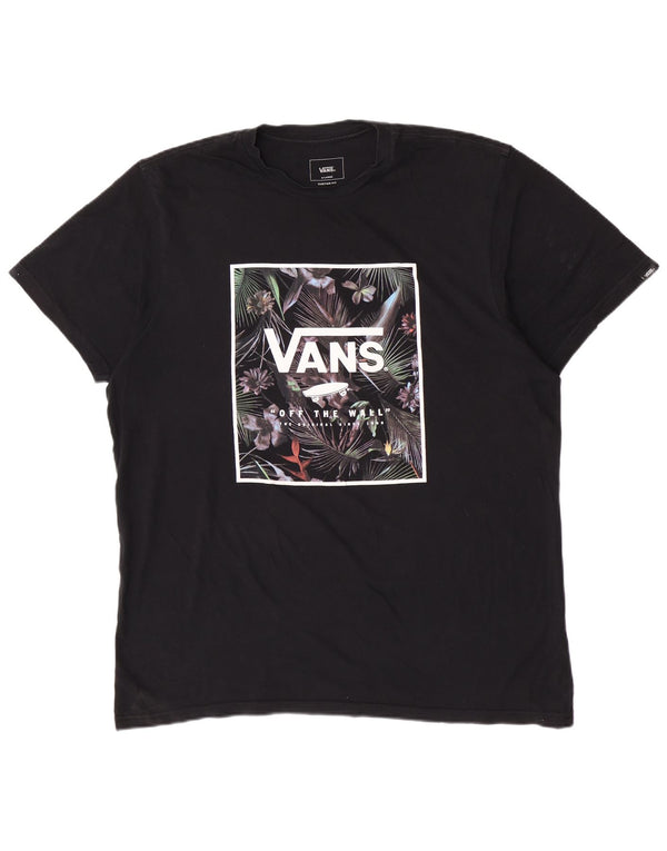 Vans Herren Custom Fit Graphic T-Shirt Top XL Schwarz Baumwolle
