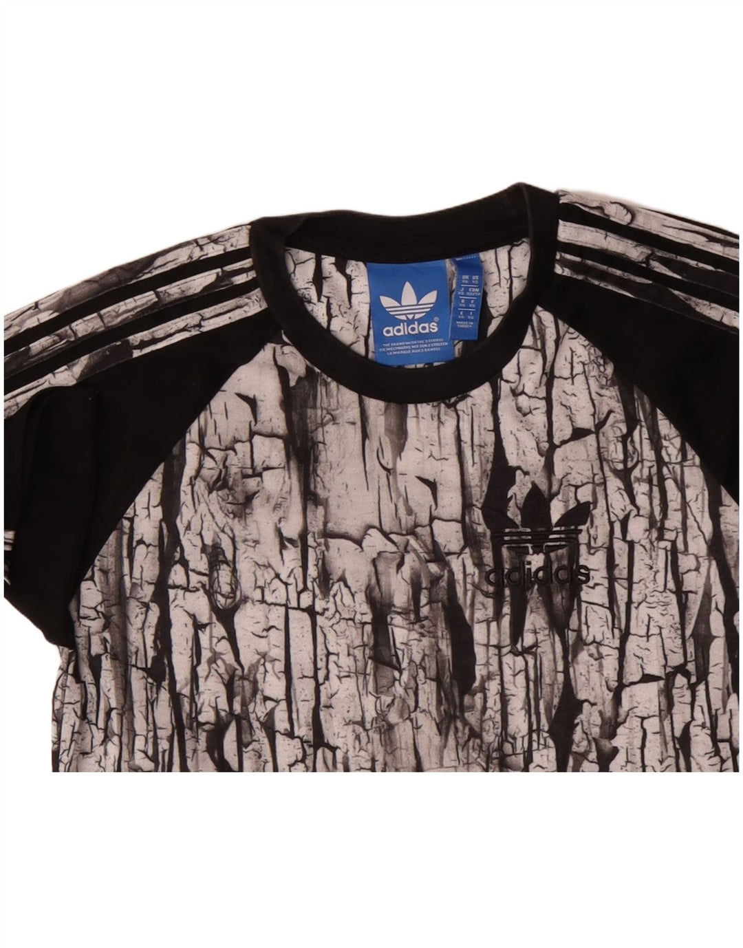 ADIDAS Herren T-Shirt mit abstraktem Muster, Grafik, XS, Schwarz, Polyester