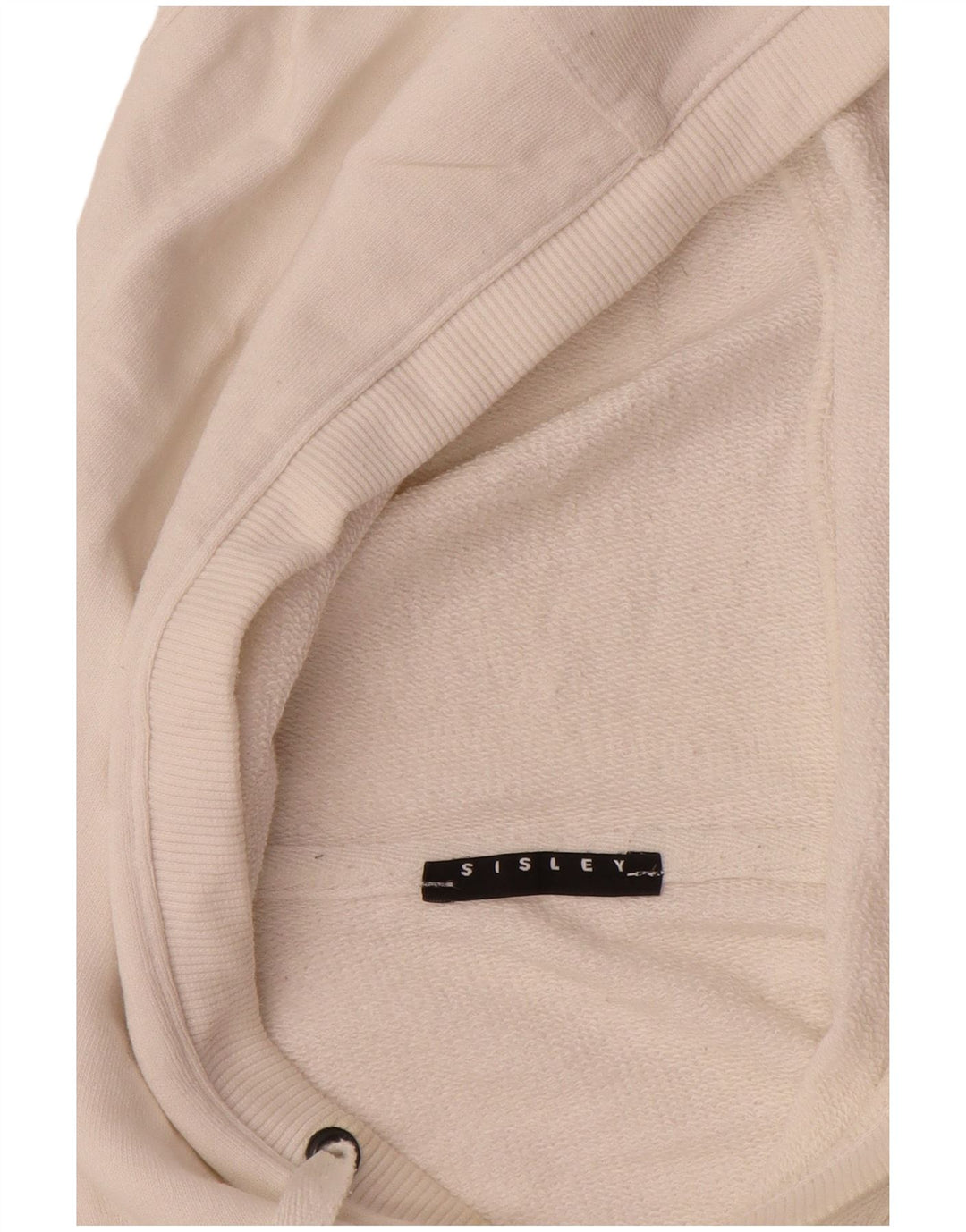 Sisley Herren-Pullover mit grafischem Kapuzenpullover, Größe L, Weiß