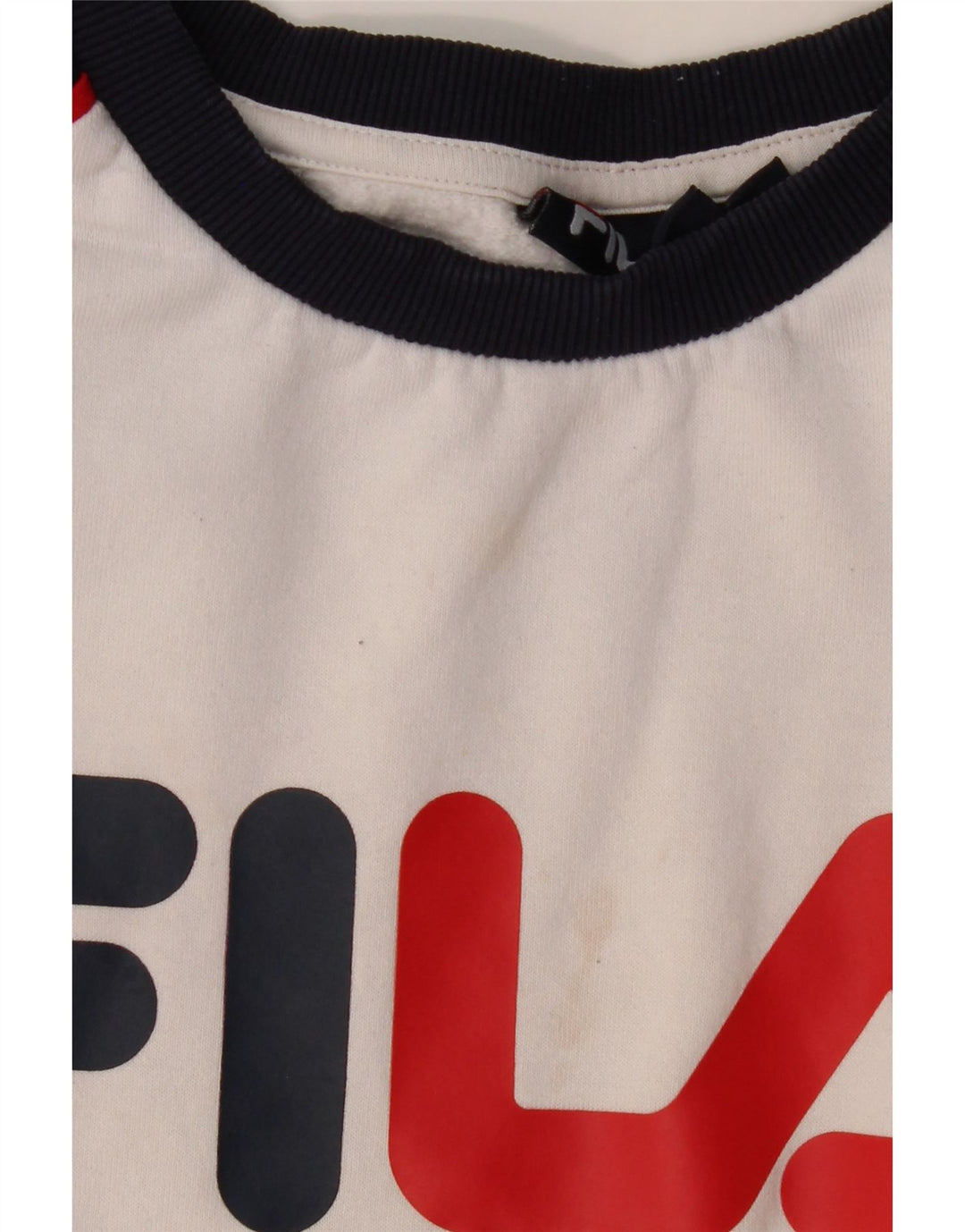 FILA Herren-Sweatshirt mit Grafik, groß, weiße Blockfarben-Baumwolle