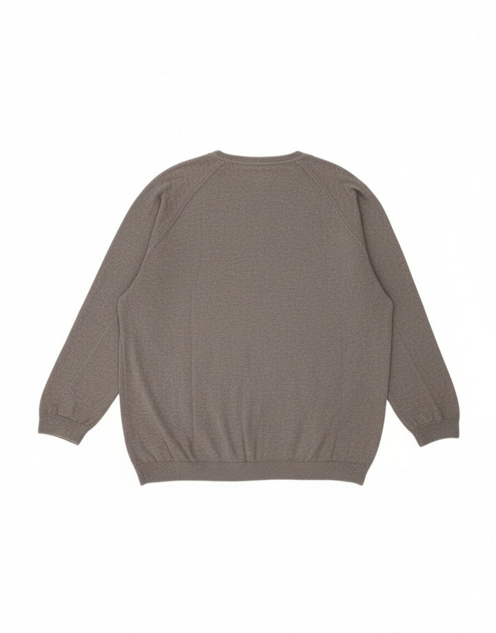 S.OLIVER Mens V-Neck Jumper Sweater 2XL Grey Cotton