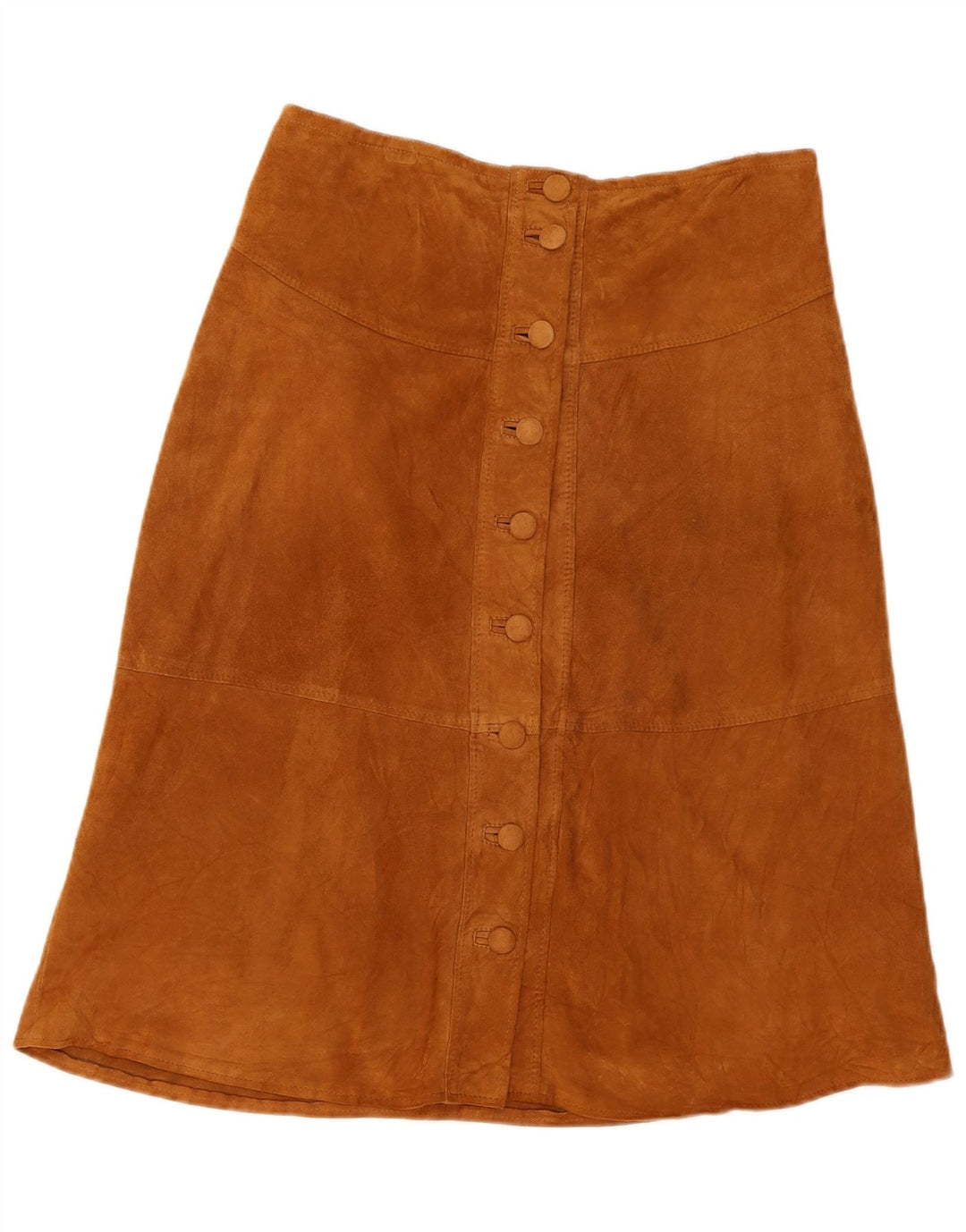 Vintage Damen Wildleder A-Linie Rock W36 XL Beige