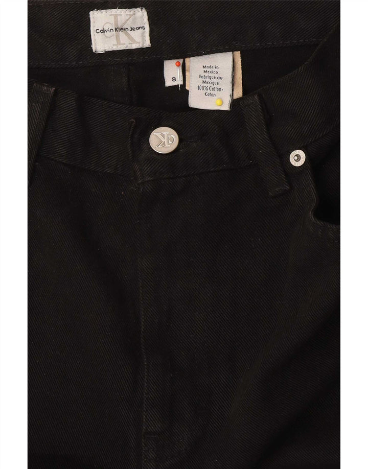 Calvin Klein Damen Straight Jeans US 8 Medium W30 L29 Schwarze Baumwolle