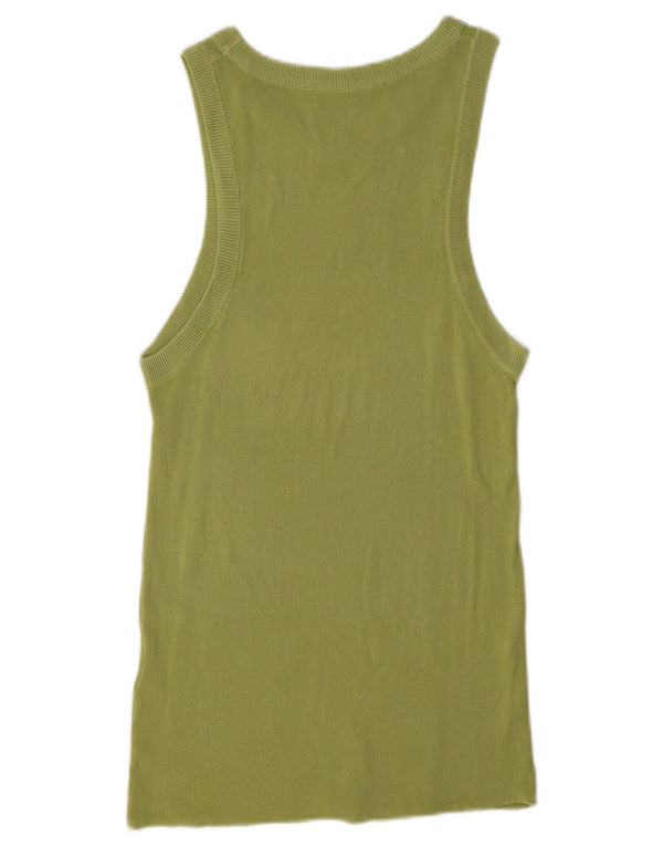 Zara Damen Weste Top UK 14 Large Grüne Viskose